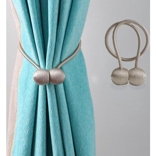 Modern Simple Hanging Ball Tieback Magnet Buckle Curtain Clips Magnetic Holder Strap Polyester Decorative Accessories Home Decor