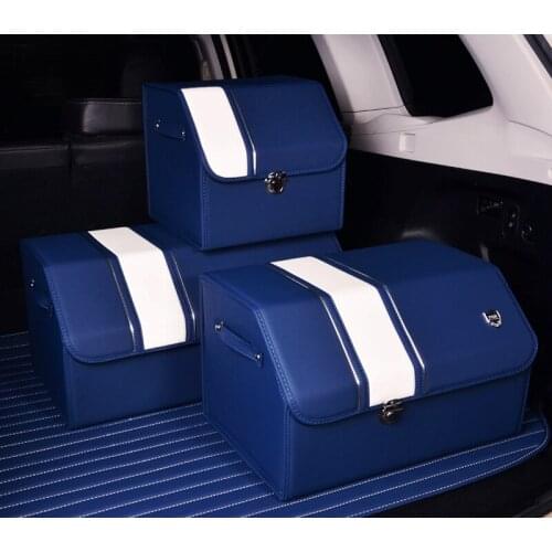 Universal Car luxury Leather Trunk Organizer Box Storage Bag for Audi for Bmw Folding Trunk Bags For Porsche ford benz Most cars