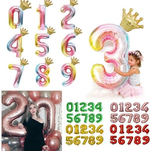 40 inch Big Foil Birthday Balloons Digital Number 0-9 Ballon Baby Shower Large Figures Globos Happy Birthday Wedding Party Decor