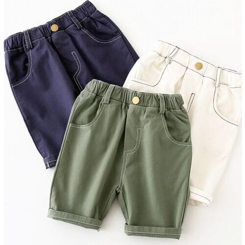 Yocute Kids Wear Childrens Capris Boys' Summer Shorts Toddler Fashion Pants Korean Style Cotton Solid Color Shorts 2-7 Years