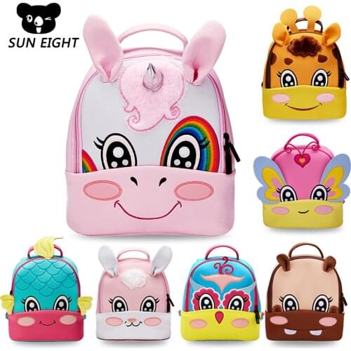 SUN EIGHT Children Backpacks Kids Kindergarten School Bags Cute Kids Baby Bags Animal Schoolbags for Boys Girls Lightweight