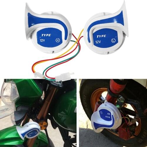 1 Pair ABS Snail Style Air Horn 12V Loud 18 Sounds 150DB Electric Waterproof Car Speaker Alarm Motor Motorcycle Van Truck Siren