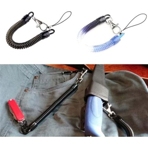 1Pc Coil Springs Keychain Cellphone Snap Hook Holder Retractable Coil Cord Key Chain Holder Lobster Clasp Hook Dropshipping