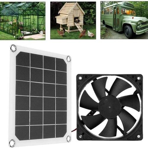 10W 5V Solar Panel Exhaust Fan IP65 Waterproof Portable Exhaust Fan For RVs Fan For Dog Chicken House Greenhouse RV