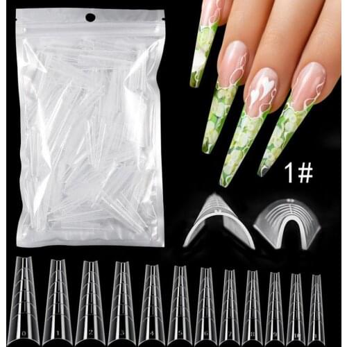 120Pcs/Set False Coffin Nails Ballerina Long Clear/Natural/white Fake Nails Art Tips Flat Shape Full Cover Manicure Fake Nails
