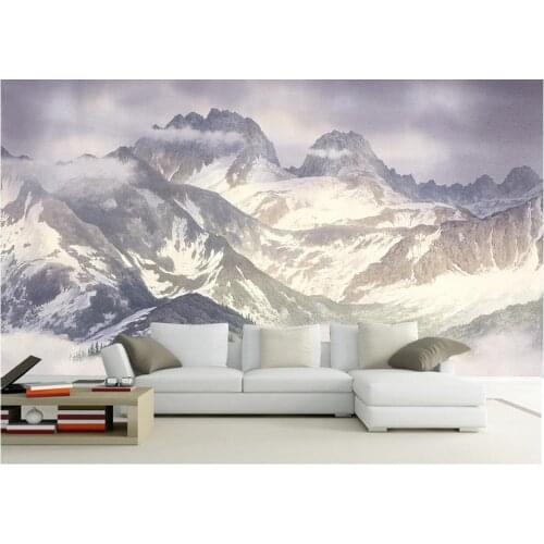 Custom 3d wallpaper for walls 3 d wall murals wallpaper Hd plateau snow mountain scenery background wall paper 3d wall decor