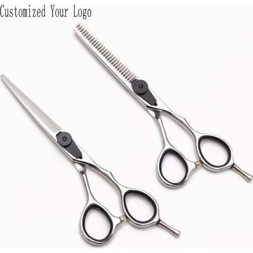 5.5" 6.0" Engraving Logo 440C Shiny Puppy Straight Scissors Thinninng Shears Pets Scissors Professional Grooming Scissors C9015