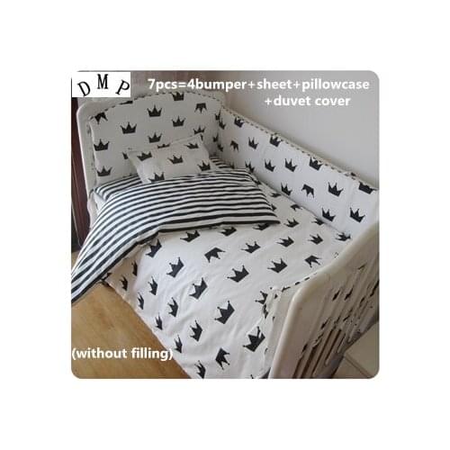 6/7pcs protetor de berco Baby Bedding Set Baby Cot Newborn Bed Linen Baby Room Decor 100% Cotton Boys/Girls ,120*60/120*70cm