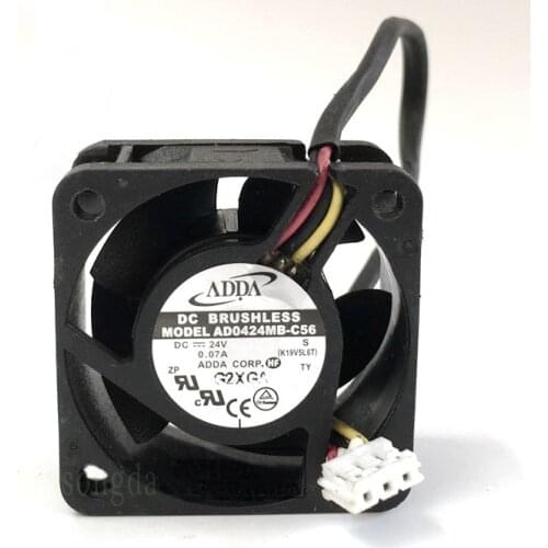 ADDA AD0424MB-C56 4020 40mm 4cm DC 24V 0.07A 3-Wire server inverter axial blower cooler Cooling Fan