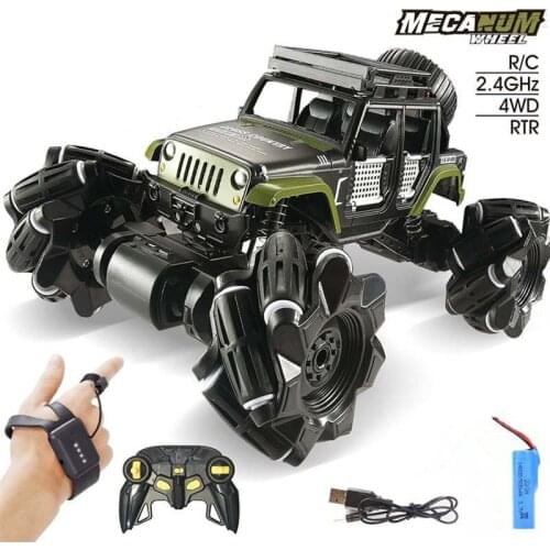 4WD Alloy Stunt Remote Control Car Toy 2.4G 4CH 1:18 Drift Dual Remote Control Car Model Gift Child Boy Birthday Christmas