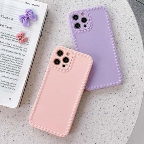 Phone Case Straight Edge Smooth TPU Creative Heart Pattern Phone Protector for iPhone XR/11/X/XS/11 pro/12/12 pro