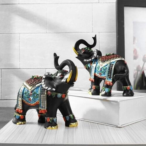 1 piece of elephant resin house decoration, left and right hand decorated figurine barista, suitable for craft artists