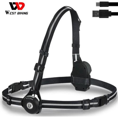 WEST BIKING 2000mAh Running Light IPX5 Waterproof USB Rechargeable Flashlight Multi-purpose Hiking Cycling Outdoor Sports Lamp