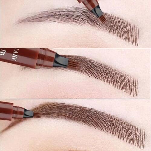 4 Head Tattoo Eyebrow Pencil 3D Wild Eyebrow Pen Waterproof Brow Eyes Makeup Female Cosmetics 5 Colors Distinct Eyebrow Pencil