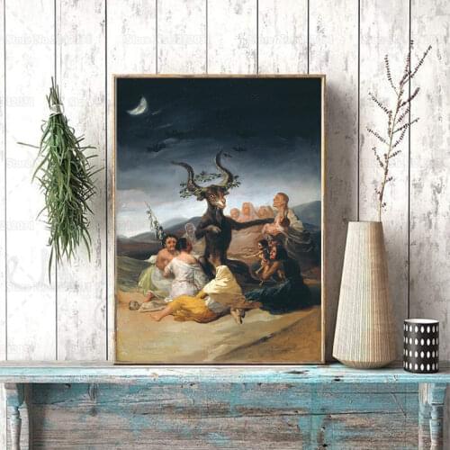 Witches' Sabbath Canvas Painting Famous Art By Francisco Goya Wall Art Decoration for Living Room