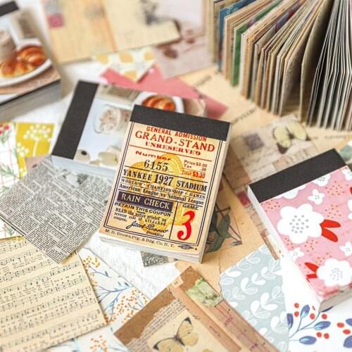 Creative Hand Account Decoration Material Paper Memo Pad Sulfuric Acid Vintage Collage Bullet Decoration School Stationery