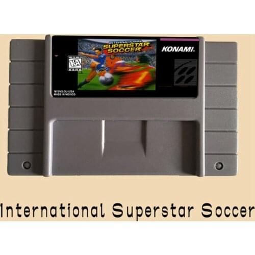 International Superstar Soccer 46 Pin 16 Bit Grey Game Card For USA NTSC Game Player