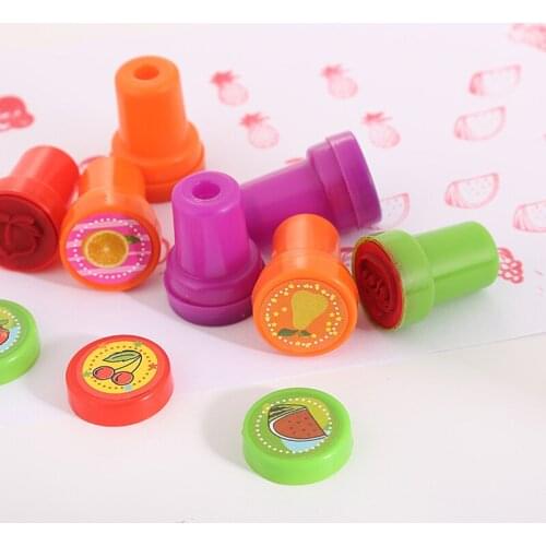 Childrens Learning Toys Fruit Seal Creative Colorful DIY Toy Set Green Account Mini Stamp Boy Girl