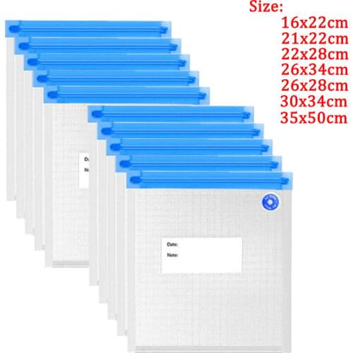 Reusable Vacuum Storage Bags Resealable Fruit Sealer Bag Compressed Organizer Food Packaging Bags With Hand Pump Sealing Clips