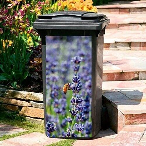 DIY lavender Adhesive Removable Waterproof Sticker Decals Rubbish bin trash can Cover sticker 120liter 240liter Customizable