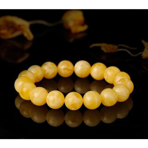 Natural white amber bracelet amber beads bracelets for men bracelet no heated no pressed real amber 12mm
