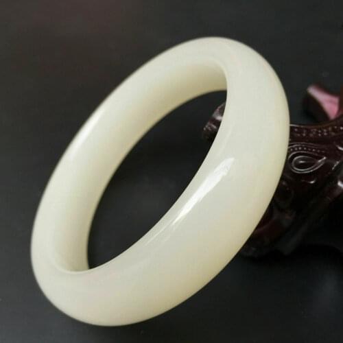 Natural Xinjiang Hetian jade and white jade bracelet 56-62mm