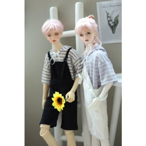 BJD doll clothes is suitable for 1/3 1/4 Uncle size black and white two color suspenders in the simple cute system doll accesso