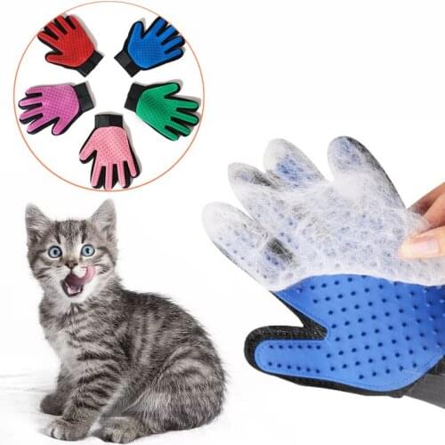 Pet Glove Cat Grooming Glove Cat Hair Deshedding Brush Gloves Dog Comb for Cats Bath Clean Massage Hair Remover Brush For Animal