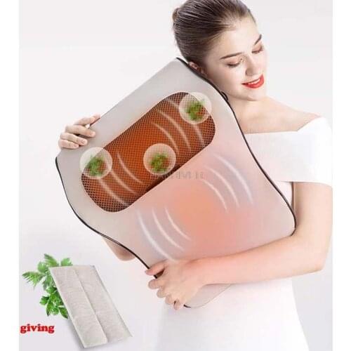 Cervical vertebra cushion massager neck waist shoulder hot compress whole body vibration household shoulder back massage pillow