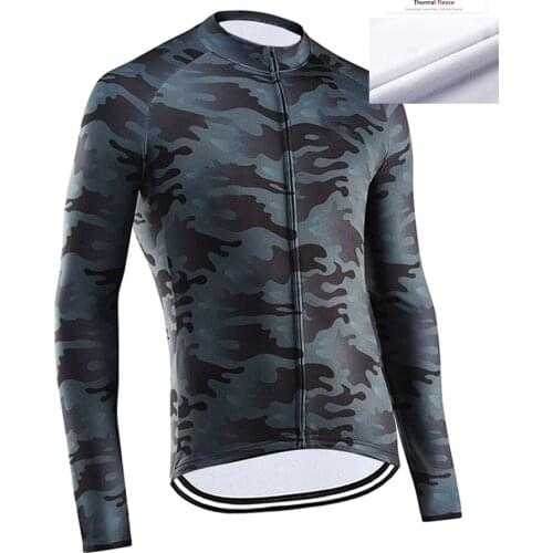 Pro Cycling Jersey Thermal Fleece Bicycle Clothing Ropa Ciclismo Men Winter Quick-Drying Bike Wear Clothes Shirt Tops 2021