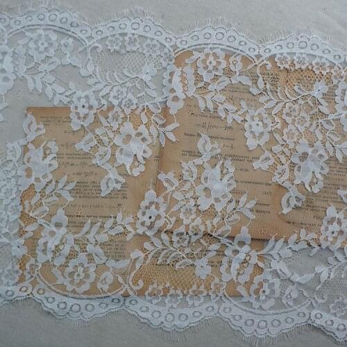 3m price Width 35CM Export cotton bone trimming eyelash mesh lace fabric DIY clothing curtain accessories