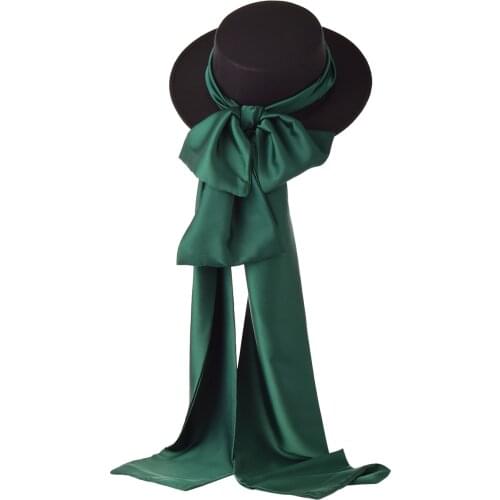 Lolita Vintage Hat for Women Woolen Silk Scarf Fedora