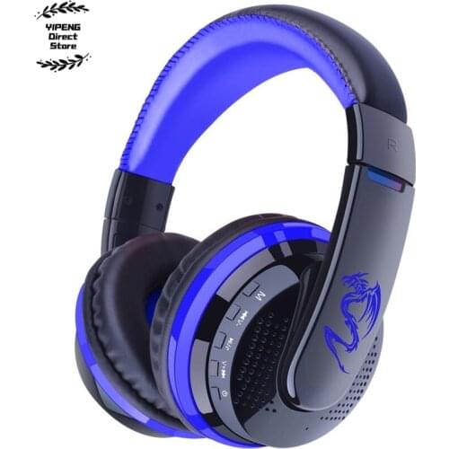 Dragon Logo MX666 Over Ear Bass Stereo Bluetooth Headphone Wireless Headset Support Micro SD Card with FM Radio Microphone Gamer