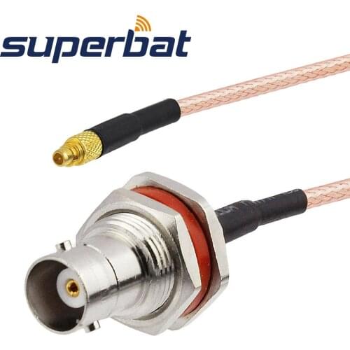 Superbat BNC Female Jack Bulkhead with O-ring Straight to MMCX Male Plug Straight Pigtail Cable RG316 15cm