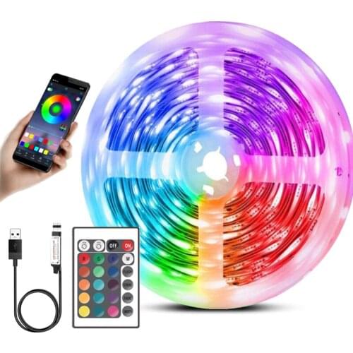 LED Strip Light Flexible Lamp RGB 5050 Bluetooth Remote 3 Key Control USB DC5V TV Backlight Fita Luces Party Bedroom Decoration