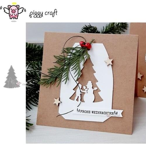 Piggy Craft metal cutting dies cut die mold Boy snowman christmas tree Scrapbook paper craft knife mould blade punch stencils