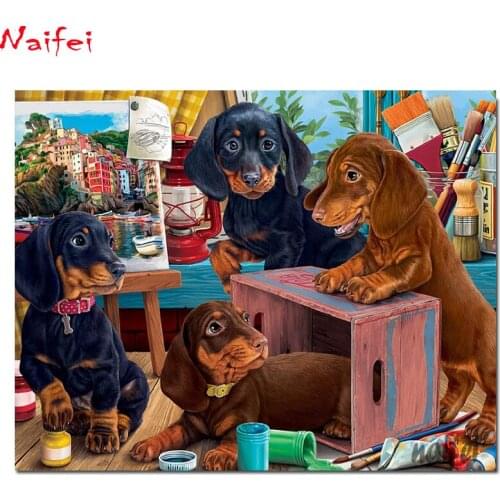 New Arrivals Diamond Painting Animals Cross Stitch DIY Bead Embroidery Diamond Art dog Dachshund Sale Handwork Home Decor