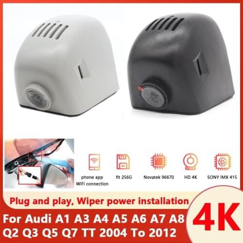 4K HD 2160P Plug and play Car DVR Wifi Video Recorder Camera dash cam For Audi A1 A3 A4 A5 A6 A7 A8 Q2 Q3 Q5 Q7 TT 2004 To 2012
