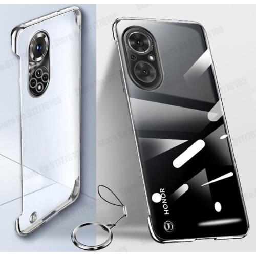 6D Plating Frameless HD Transparent Case For Honor 50SE 50 Pro V40 X10 V30 30S 30 20 Pro Borderless Ring Holder Protective Cover