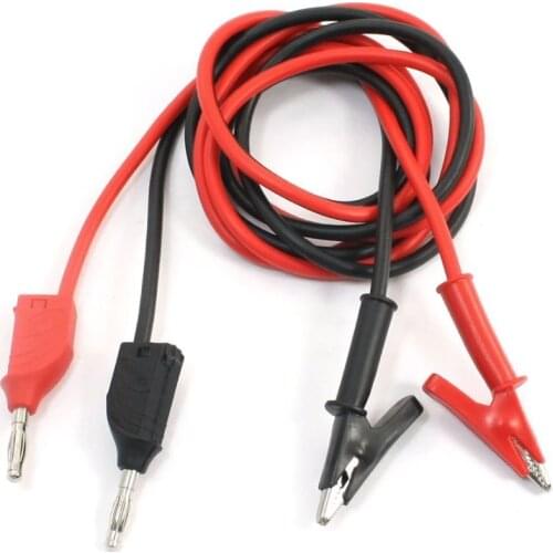 100pcs Alligator Cilp to AV Banana Plug Test Cable Lead Connector Dual Tester Probe Crocodile Clip for Multimeter Measure Tool