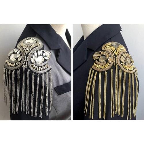 1Pcs 3 colors DIY tassel patch Craft Clothes Decor Personality Stage hosted banquet shoulder jewelry epaulettes Retro