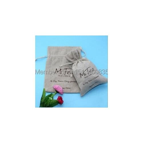 100pcs/lot CBRL jute/linen/flax drawstring bags&pouch for ornament/Ipad air,Various colors,size customized,wholesale