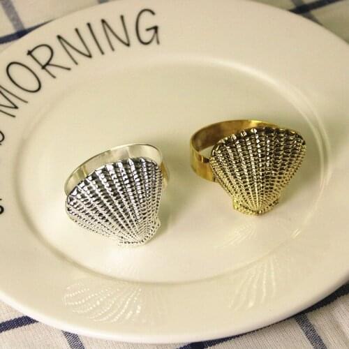 20/PCS metal alloy shell napkin ring wedding supplies hotel accessories
