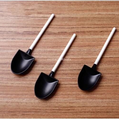 2000pcs Disposable Ice Cream Scoop Shovel Small Potted Flower Pot Spoon Potted Pure Black White Free Shipping