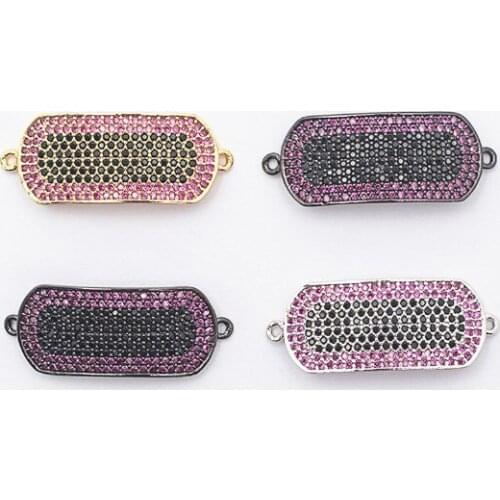 32*12mm multicolor crystal micro pave cz zircon cubic zirconia beads copper silver gold plated bracelet accessories hyfd3