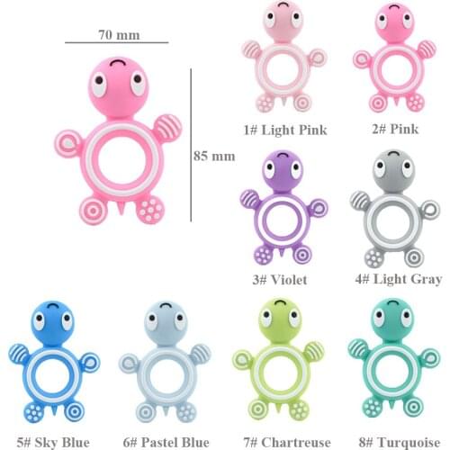 5/10pcs Turtle Silicone Baby Teether Cute Baby Teething Toys Chewable Animal Shape Baby Products BPA Free