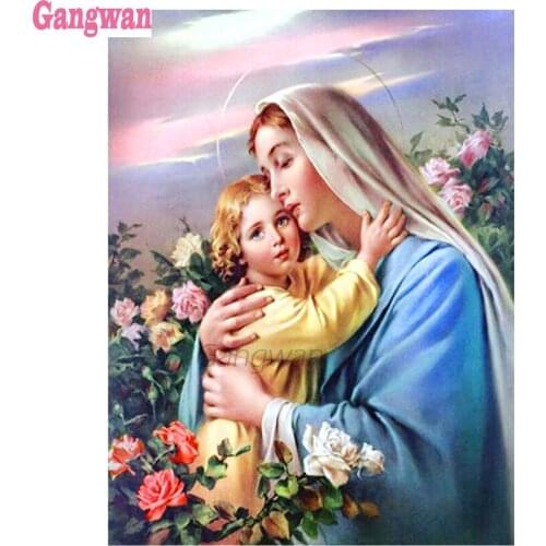 5D Mosaic Diamond Painting Cross Stitch Embroidery Religion icons Madonna Embroidery Full Square Round Diamond Home Decoration