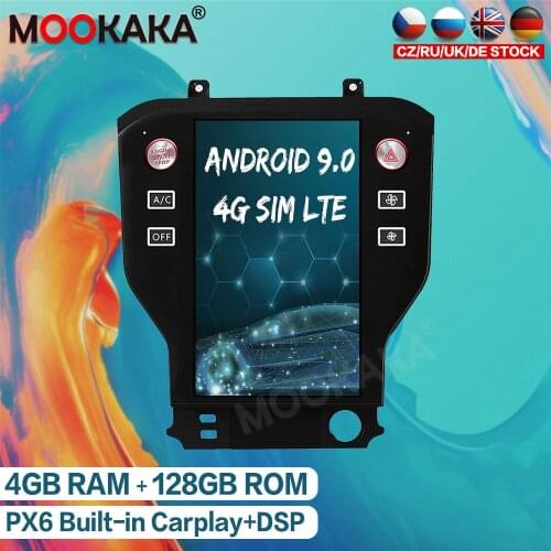 Android 9.0 4GB 128GB Tesla Style Car Radio GPS Navigation For Ford Mustang 2015 - 2019 Auto Stereo Multimedia Player Head Unit