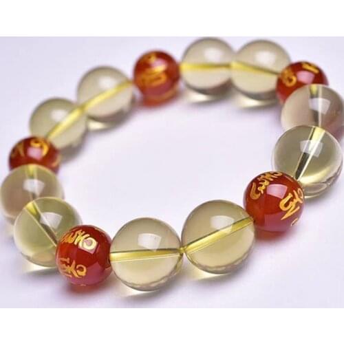 Citrine Bracelet Citrine Beads Natural Stone Bracelet agate Charms mens bracelets Bangles Jewelry Gift For Men