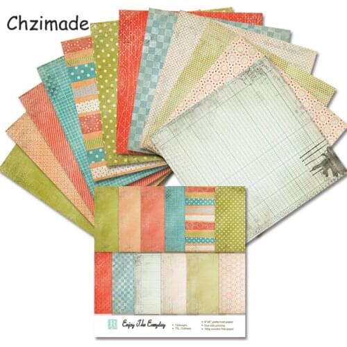 Chzimade 12Pcs/lot Enjoy Everyday Scrapbooking Paper Pack For Card Making Handmade Background Decorative Diy Paper Crafts